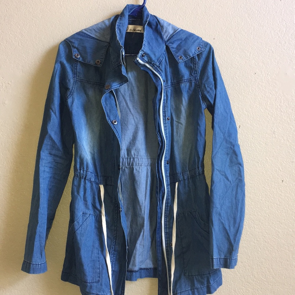 Light weight long jean material jacket